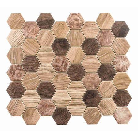 ANDOVA TILES SAMPLE Terrain 2 x 2 Glass Honeycomb Mosaic Wall  Floor Tile SAM-ANDTER258